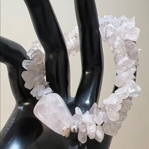 Rose Quartz Crystal Chip Bracelet